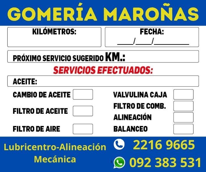 Sticker en vinilo para cambio de aceite