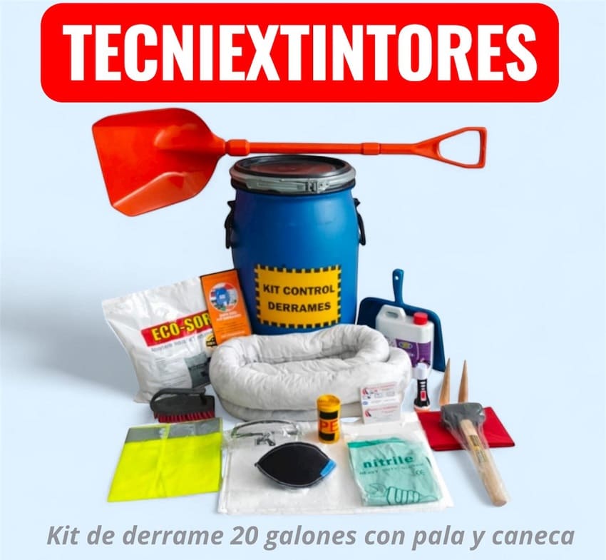 Kit de derrames 20 galones con palo y caneca