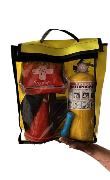 Kit de carretera reglamentario con botiquín