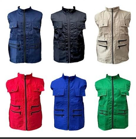 Chalecos de dotación en dril tipo periodista