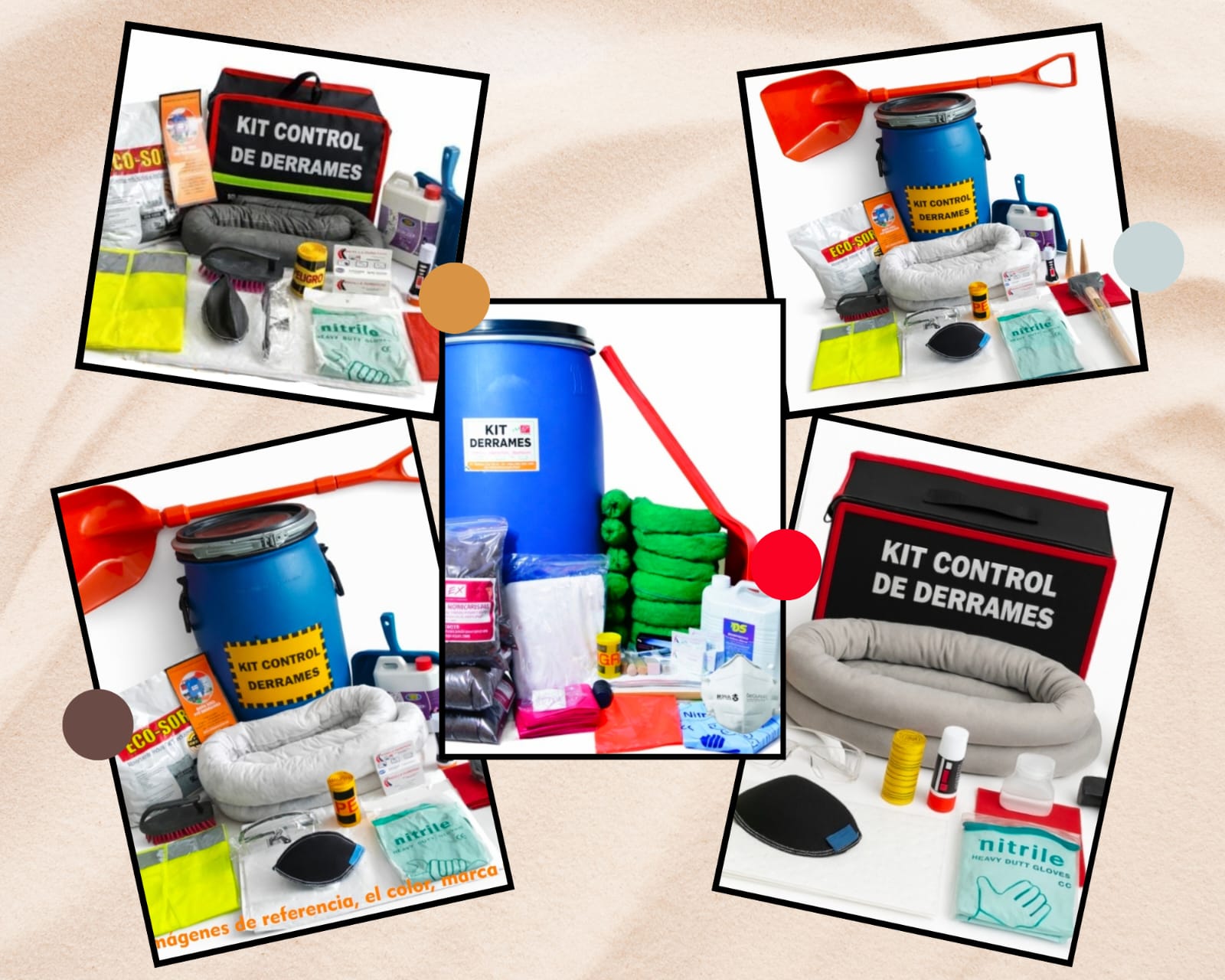 Kits anti derrames de 5, 10, 20 y 55gls