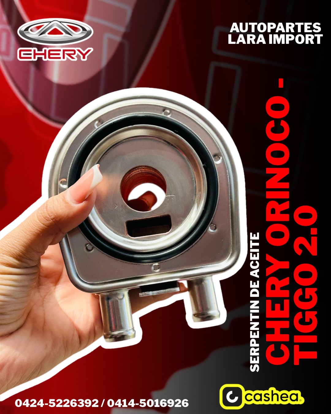 Serpentin de Aceite Chery Orinoco, Tiggo 2.0 