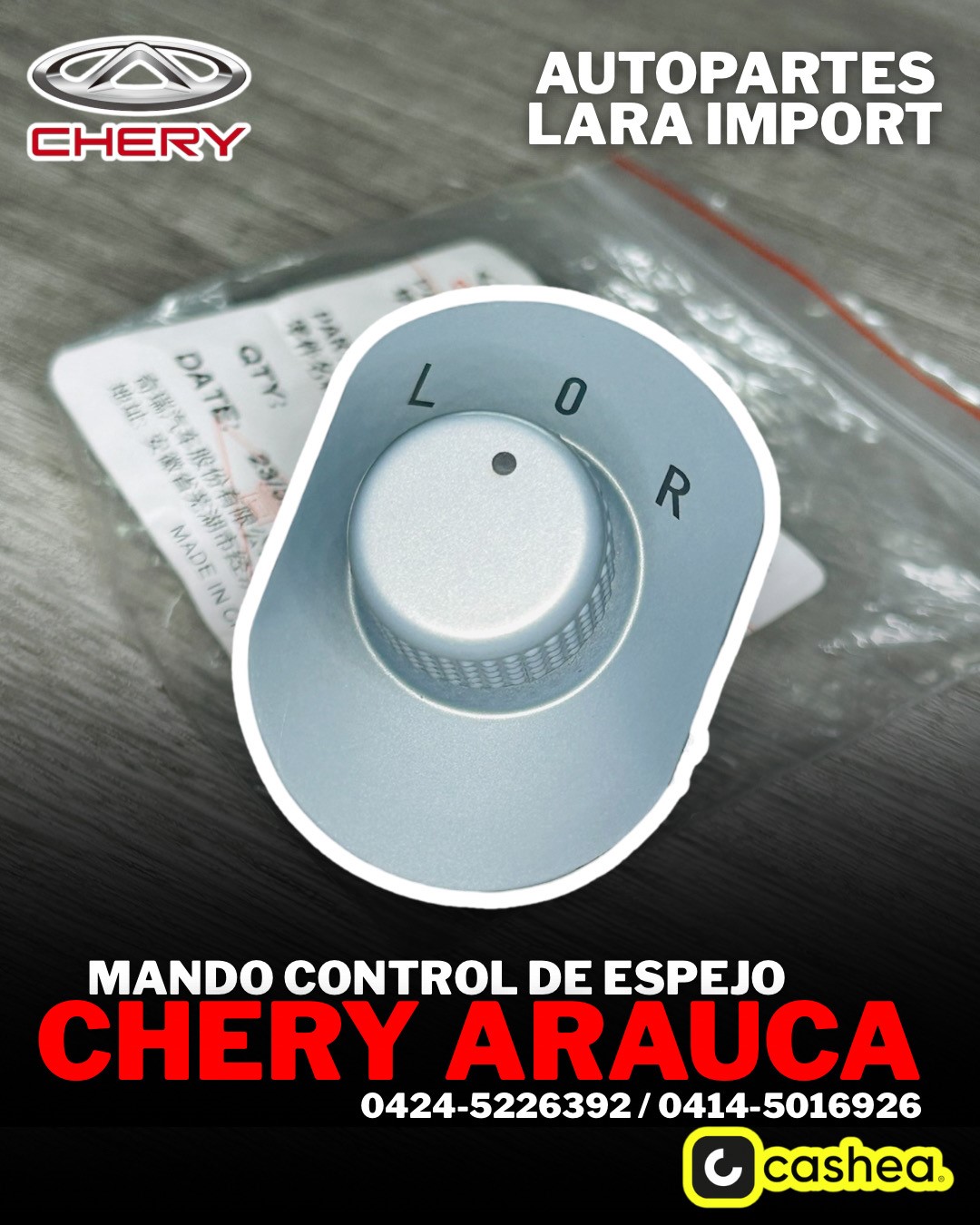 Mando Control de Espejo Chery  Arauca 