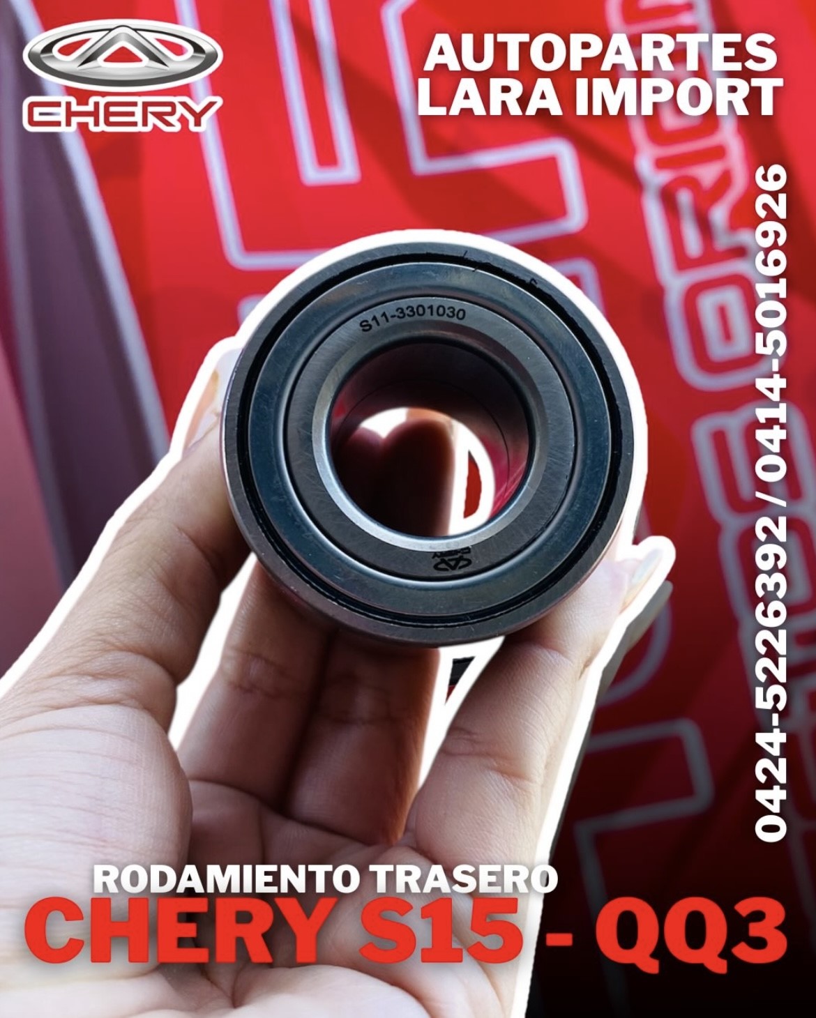 Rodamiento Trasero Chery S15, QQ3