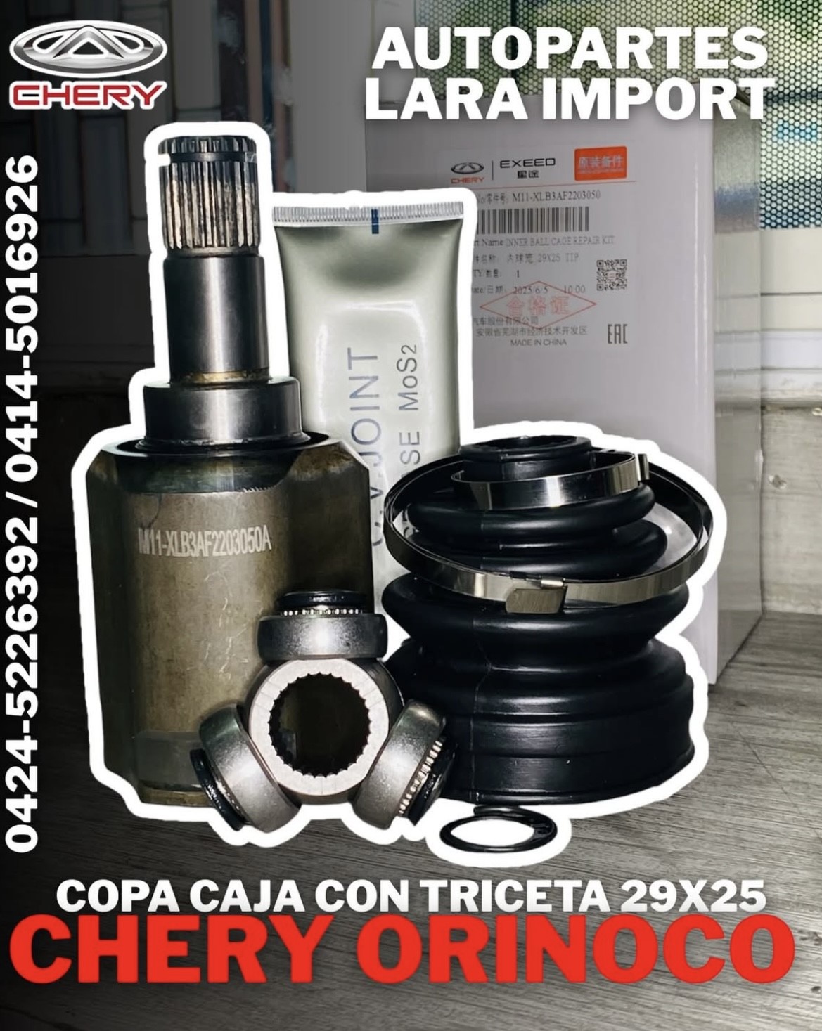 Copa Caja con Triceta 29x25 Chery Orinoco 