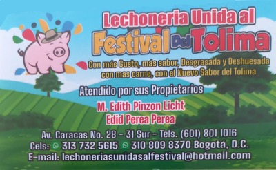 LECHONERIAS UNIDAS AL FESTIVAL DEL TOLIMA